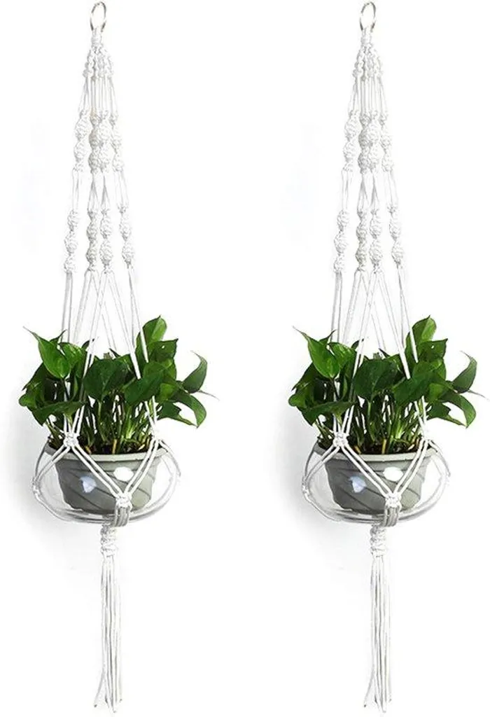 Suspension pour plantes d'intérieur et balcon, lot de 2 macramés 105 cm