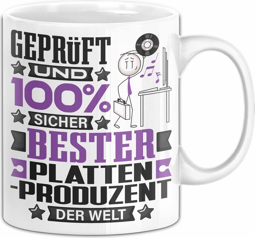 Plattenproduzent Geschenk Lustiger Spruch für Plattenproduzent Geschenkidee Bester Plattenproduzent Der Welt (Weiß)