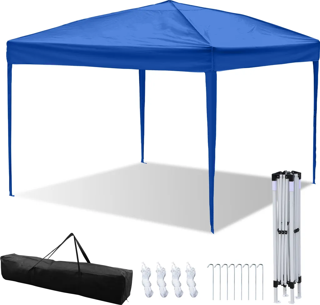 Gazebo Pop-up 3x3m Clanmacy Blu: Tenda da Giardino Easy-Setup
