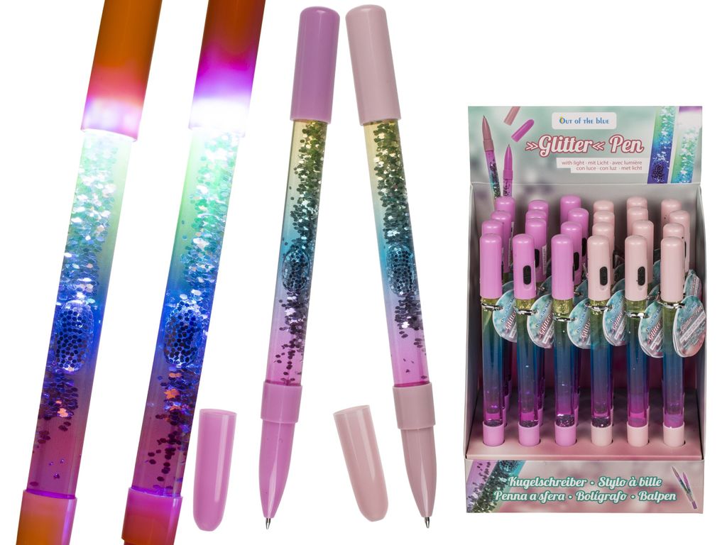 MOSES Regenbogen Kugelschreiber Glitzer Stift 