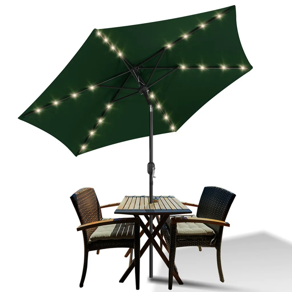 Jiubiaz Ombrellone LED Solare 2.7m Verde UV40+ - Arredo Giardino Offerta