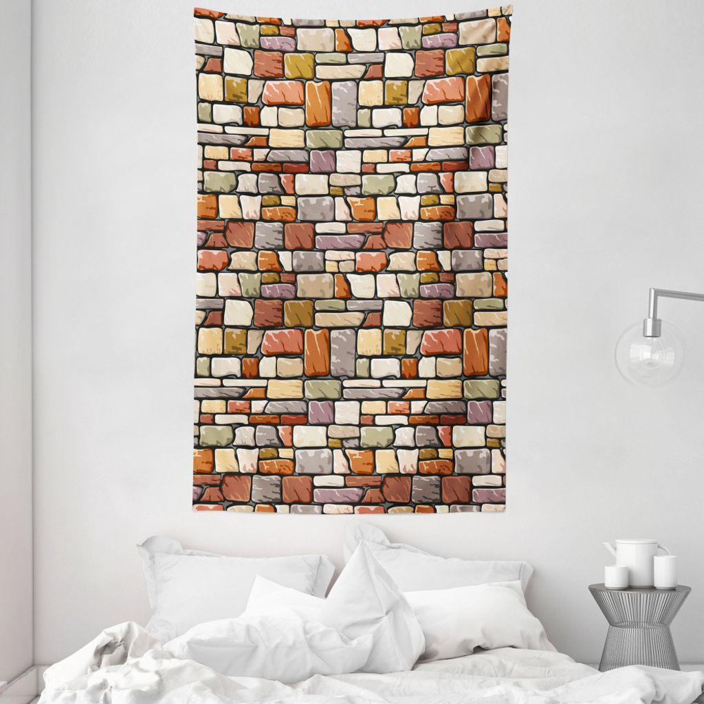 ABAKUHAUS Grunge Wandteppich und Tagesdecke, Doodle Wandmuster aus Weiches Mikrofaser Stoff Waschbar ohne Verblassen Digitaldruck, 140 x 230 cm, Me...