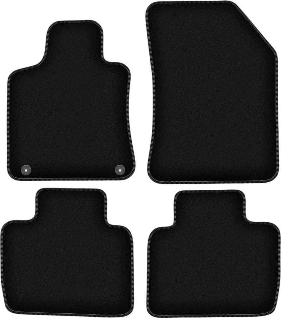 Wielganizator Velours-Autoteppiche – passend für Peugeot 508 II (Limousine, Kombi, Liftback, Bj. 2018-) – schwarz, passgenau, mit Befestigunge...
