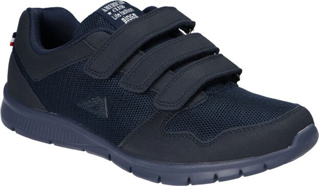 AMERICAN CLUB WT26 Sportschuhe für Herren mit Klettverschluss, Sneaker, Schuheinlage "MEMORY FOAM SYSTEM", Leichte und luftige Schuhe, Marineblaue 45