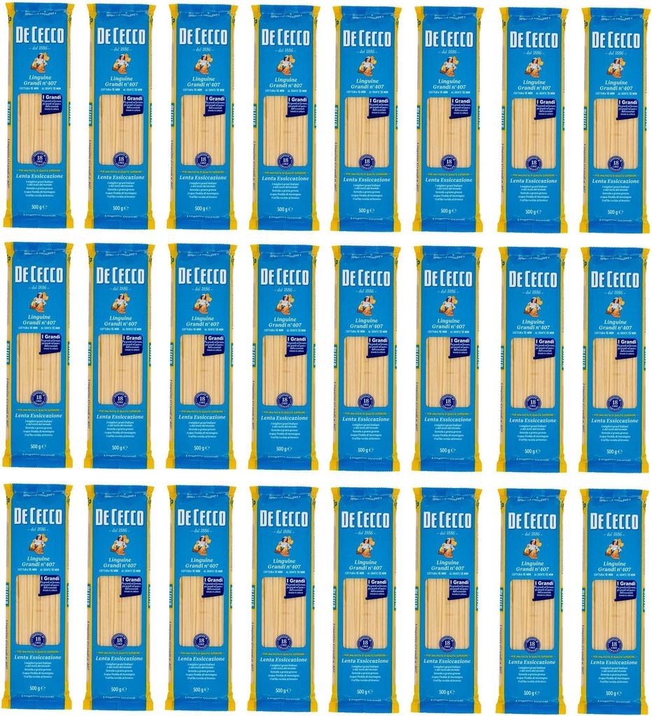 24x Pasta De Cecco 100% Italienisch Linguine Grandi n°407 Nudeln 500g