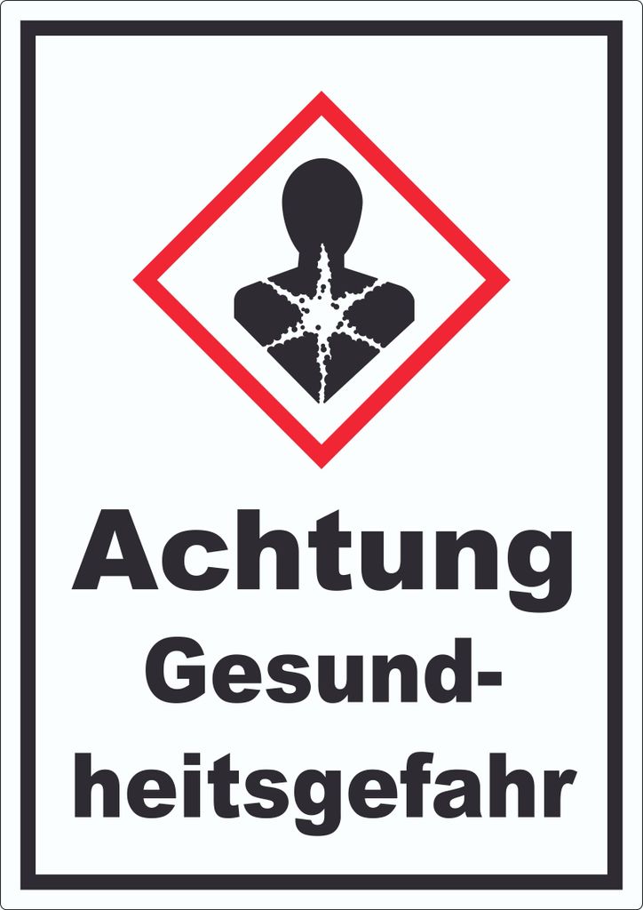 Aufkleber Gesundheitsgefahr Sensibilisierung der Atemwege A9 (37x52mm)