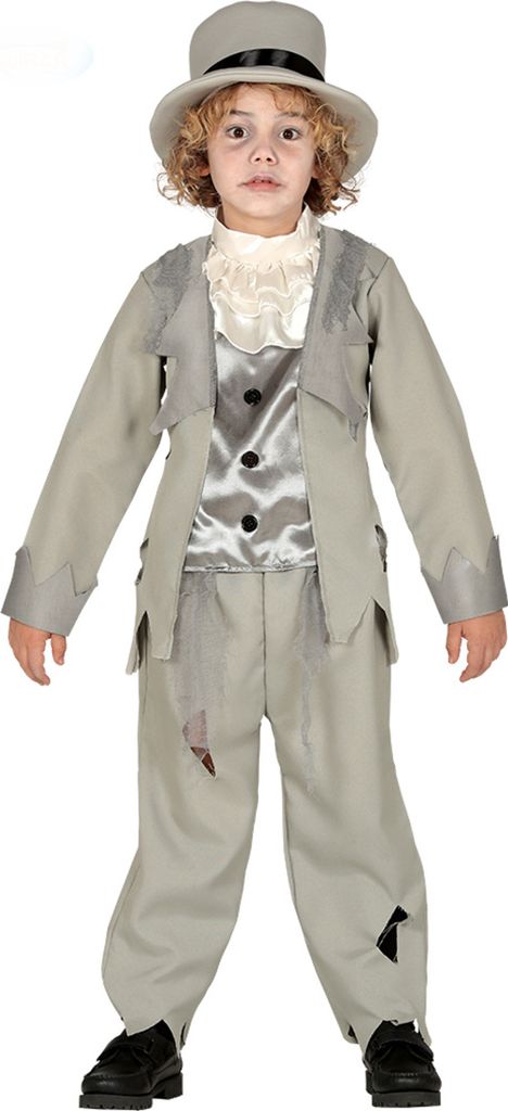Costume da sposo fantasma grigio per ragazzi da 5 a 6 anni Immagine del prodotto 