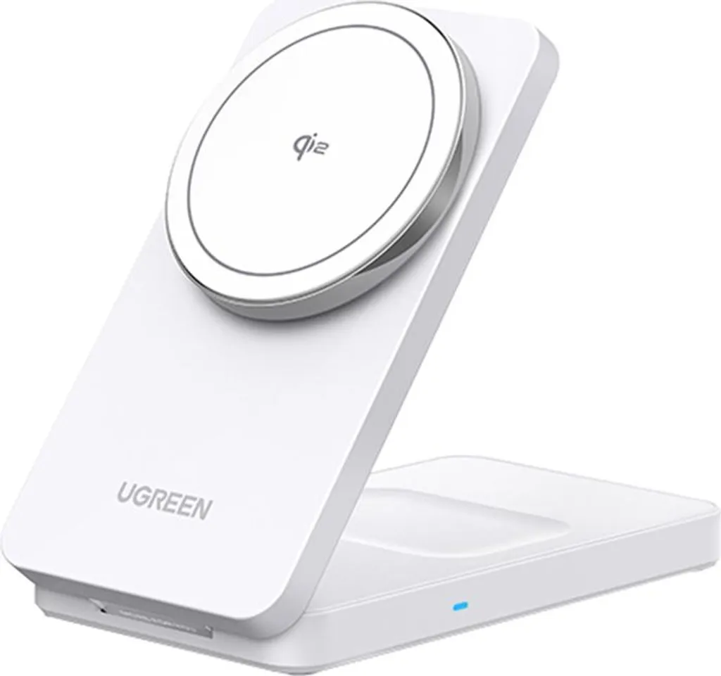 Ugreen W706 Chargeur Inductif 15W 2-en-1 Blanc pour iPhone et AirPods