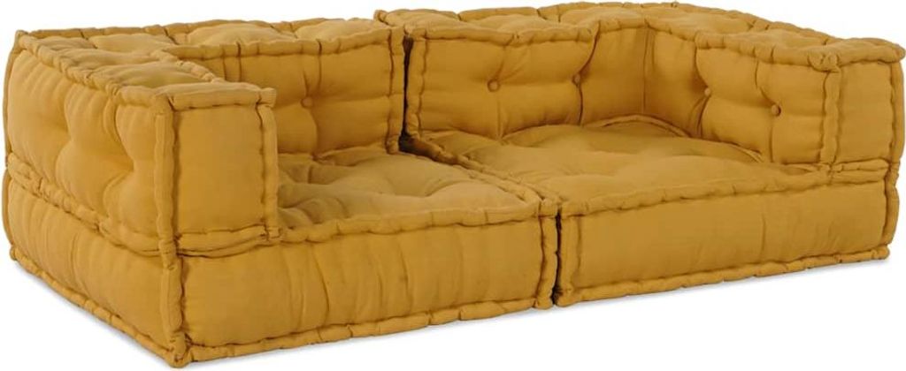 SYFAX 2-Sitzer-Modulsofa Gelb 140x70x36 cm Stoff