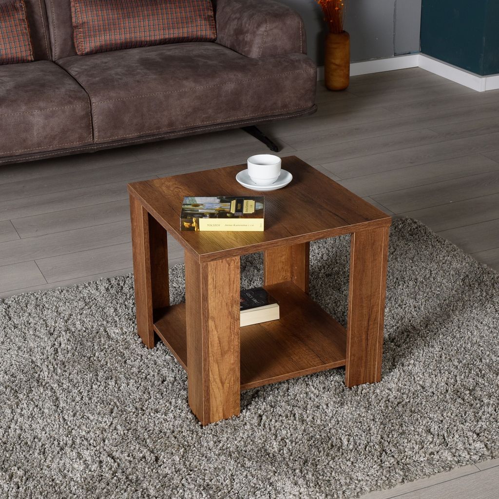 Skye Decor, Shp-550-Oo-1, Couchtisch, Oslo-Walnuss, 100 % MELAMINBESCHICHTETE SPANPLATTEN, 50 x 50 x 48 cm