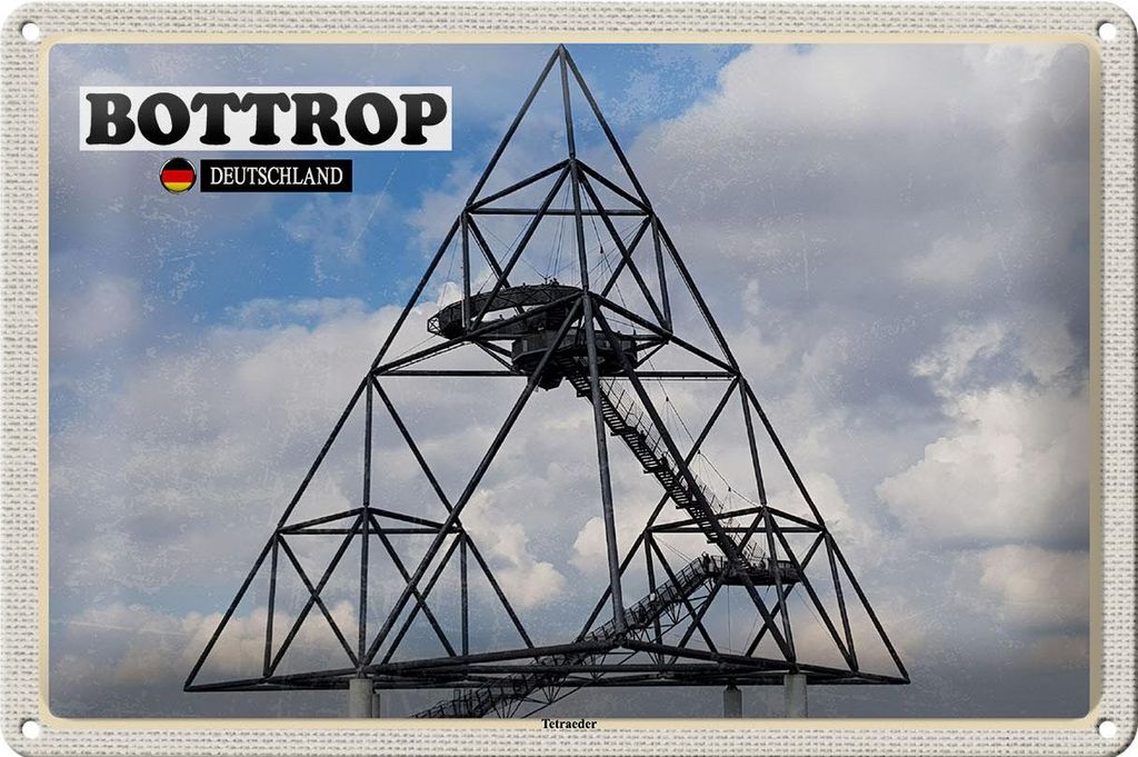 Blechschild Städte Bottrop Tetraeder Architektur 30x20cm