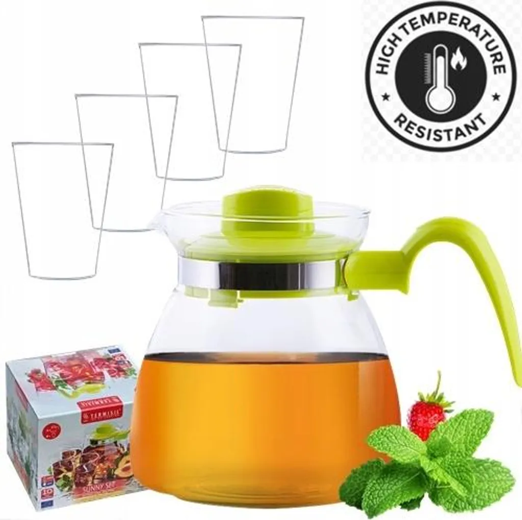 Set Professionale Termisil Caraffa 1,25L + 4 Bicchieri Borosilicato 3.3