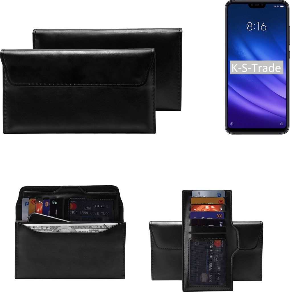 K-S-Trade Handy Hülle kompatibel mit Xiaomi Mi 8 lite Schutz Hülle Tasche Schutz Case Handytasche Kunstleder schwarz, 1x