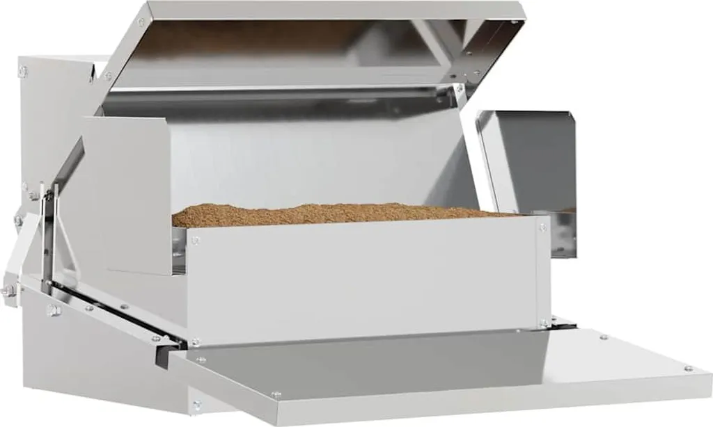 Mangiatoia per Galline a Pedale vidaXL 50cm Acciaio Argento Offerta