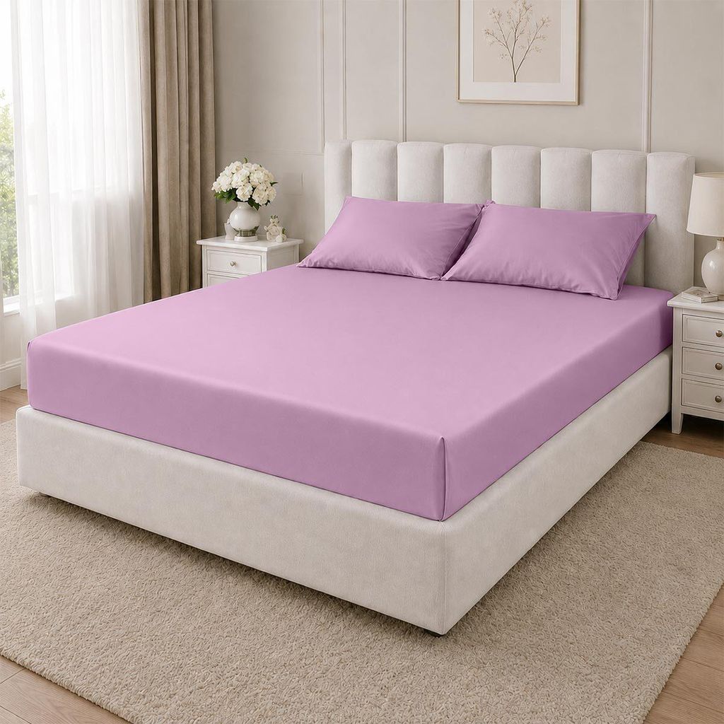 Traumschlaf Mako-Satin Haustuch Bettlaken 240x280 cm mauve