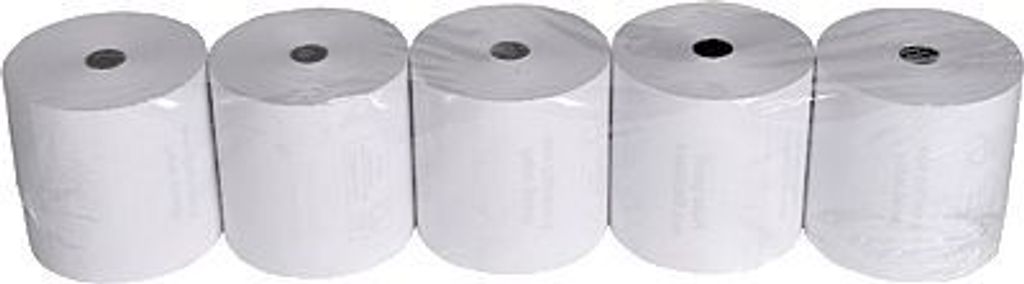 Thermorollen 80x80x12 mm, 76 m Länge, hochsensibles Papier 55 g/qm, weiß