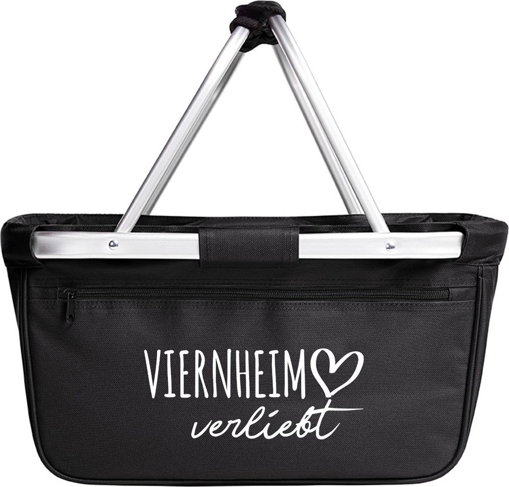 Huuraa Einkaufskorb Viernheim verliebt 20 Liter Black faltbarer Tragekorb Geschenkidee