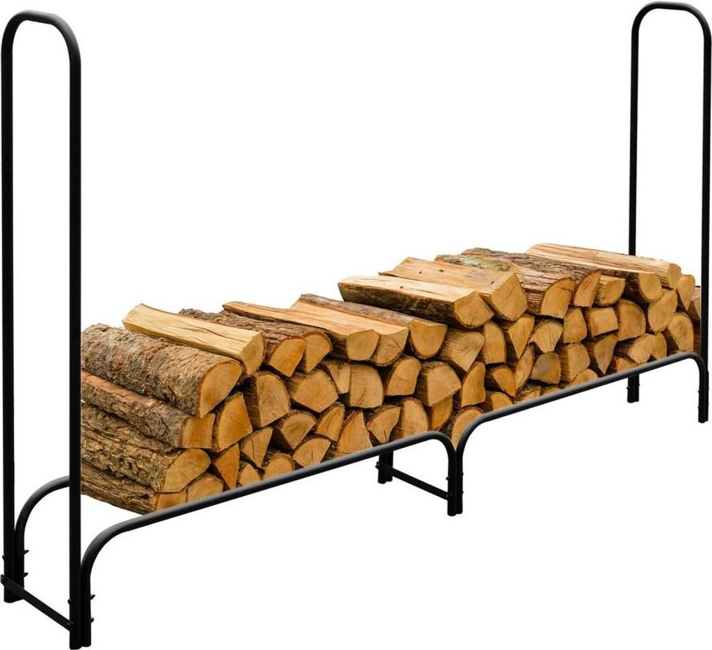 Kaminholzregal 200cm Außen- Innenbereich Feuerholzregal Brennholzstapelhalter Metall Pulverbeschichtet Kaminholzhalter Aufbewahrungsständer