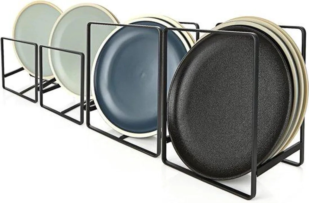 Support de table en métal noir robuste, lot de 4 pièces tailles assorties