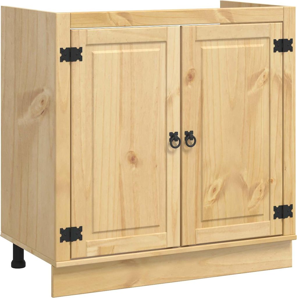 vidaXL Armoire SKI Marron miel 80 x 46 x 81 cm Bois de pin Image du produit 