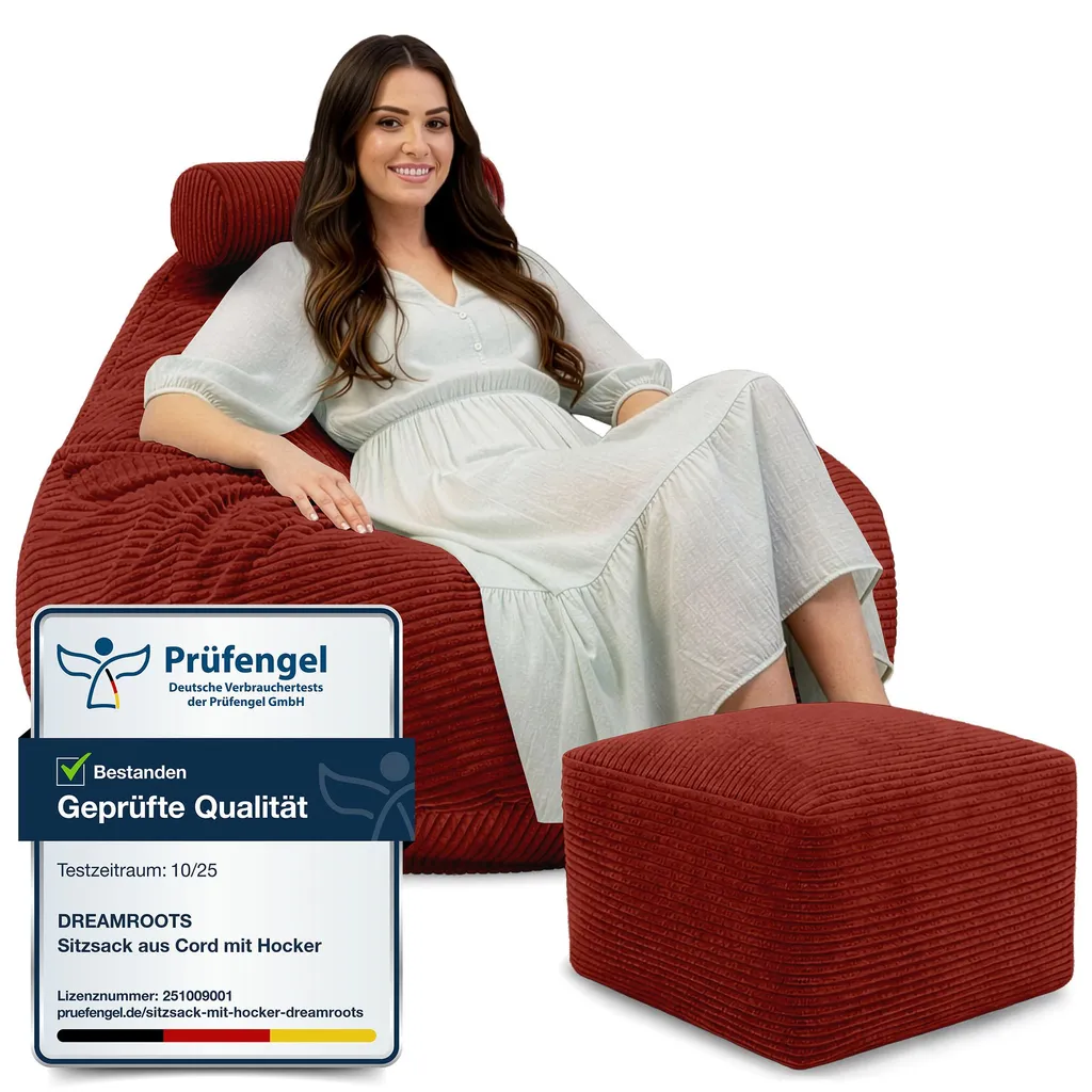 Pouf de Salon 90x100 cm Idéal pour Lecture et Repos avec Repose-pieds