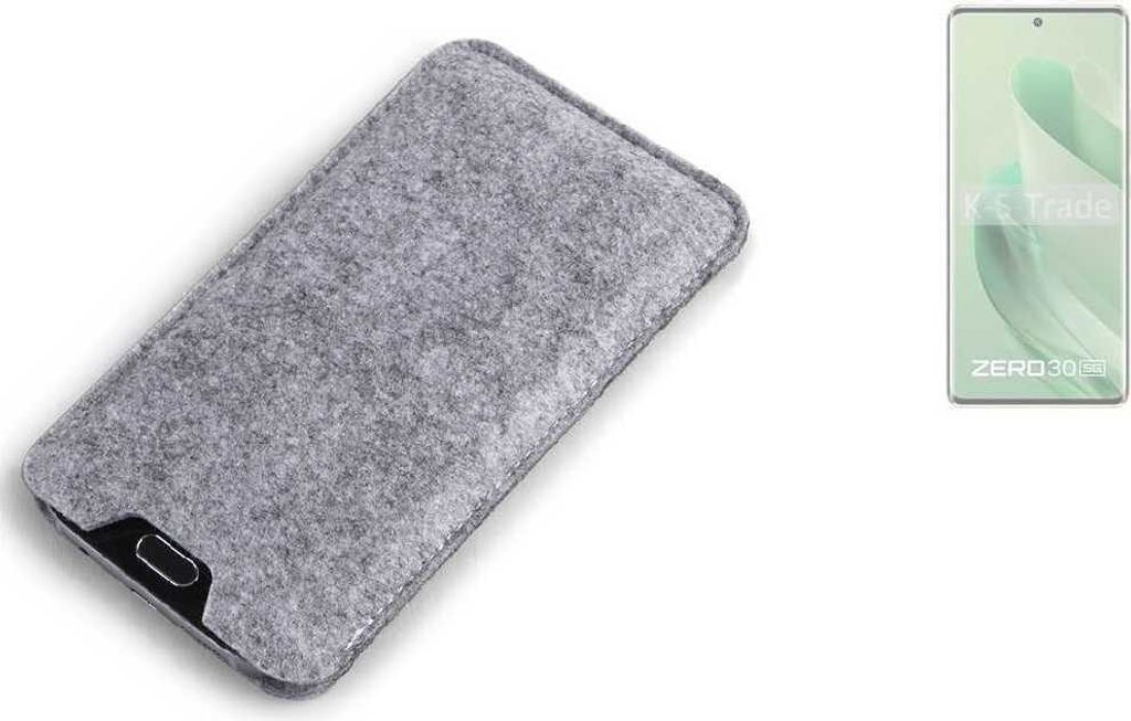 K-S-Trade Filz Handyhülle kompatibel mit Infinix Zero 30 5G Schutzhülle Filztasche Filz Tasche Case Sleeve Handy Hülle Filzhülle grau