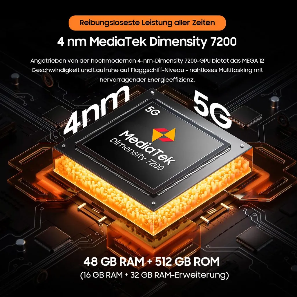 Tablette antichoc Blackview MEGA 12 pour éviter les pannes en extérieur - 4