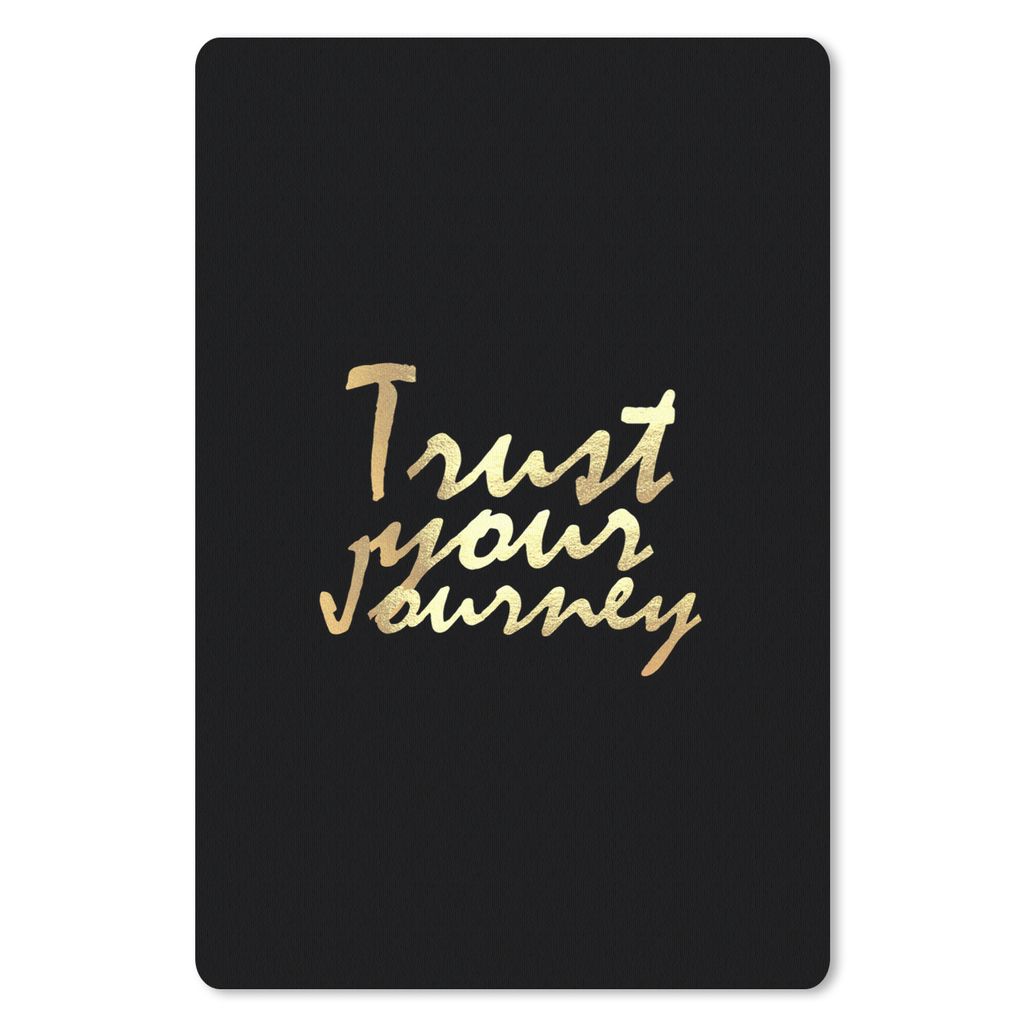 MuchoWow Mauspad Mousepad Zitate - Reisen - Schwarz - Gold 18x27 cm - Mousepads - Maus Mat - Pad - Mausunterlage