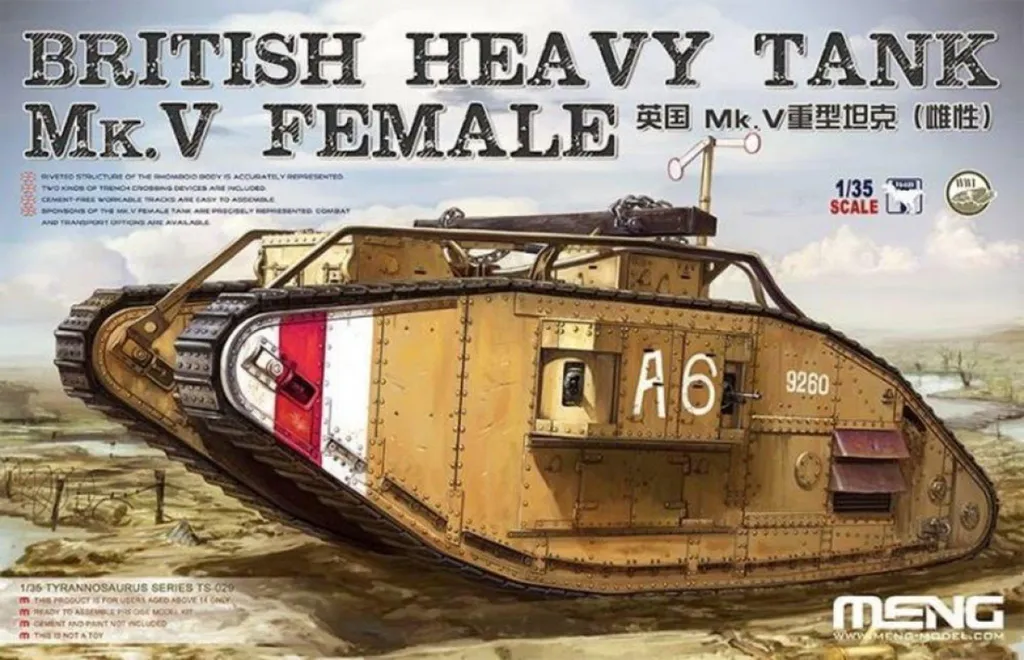 Maquette de Char Lourd Mk.V Female 1:35 - Tank Britannique WWI à Monter