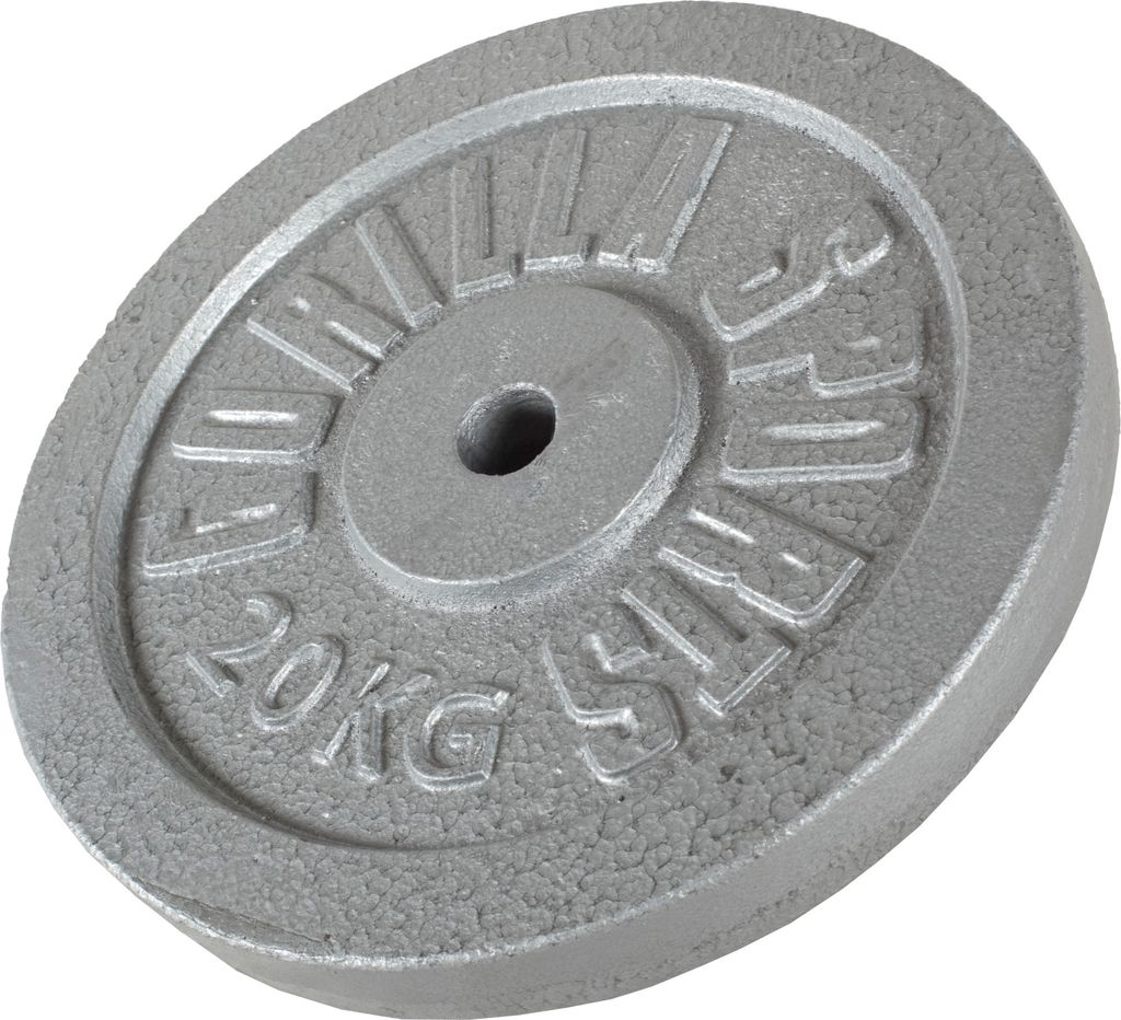 GORILLA SPORTS Hantelscheiben - 20 kg Gewichte, 30/31 mm, Gusseisen, Silber - Gewichtsscheiben, Bumper Plates