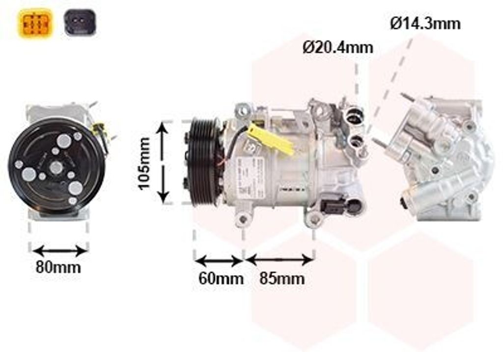 VAN WEZEL 4001K701 6CVC Klimaanlage Klimakompressor PAG 46 R134a für OPEL GRANDLAND X (A18) Astra L Sports Tourer Astra L Schrägheck (C02) für C...