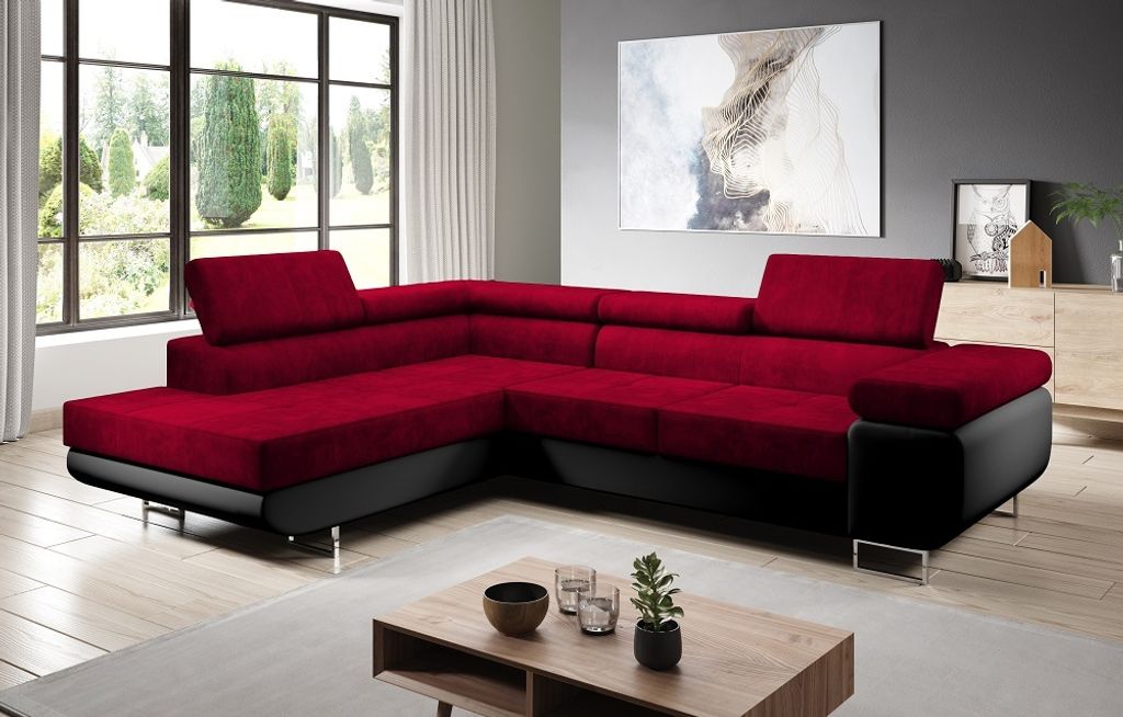 FurMeb24 - Ecksofa AVIO L - LINKE SEITE , Sofa mit Bettk€sten und Schlaffunktion - (Kronos 02 + Madryt 1100)