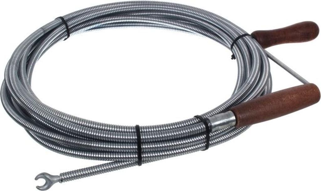 NAJDER Die Rohrreinigungsspirale mit Kralle abwasserspirale 9 mm für Rohre 75 mm (Verzinkter Stahl, 9 mm x 15 m)