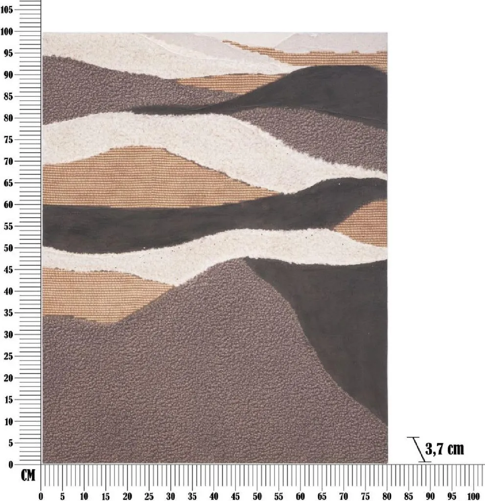 Tableau Beige 80x100x4 cm : Décoration Murale Premium Effet Texturé - 6