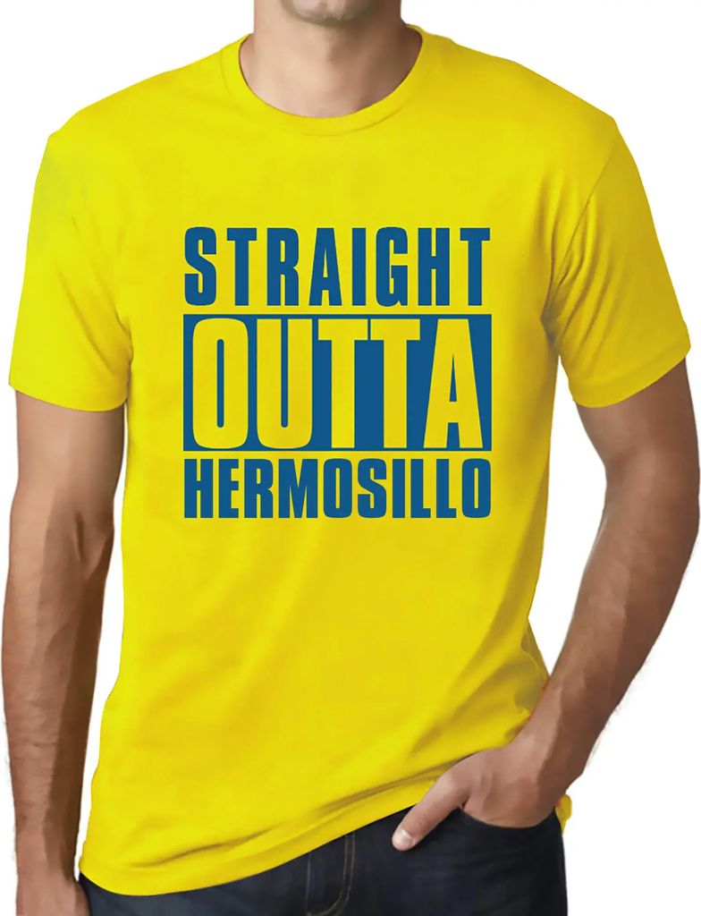 Herren Grafik T-Shirt Straight Outta Hermosillo Öko-Verantwortlich Vintage Jahrgang Kurzarm Lustige Druck Geburtstag Geschenk Mann