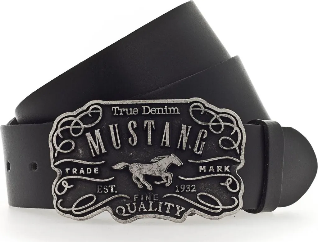 MUSTANG Pelle cintura Leather Belt W80 Black nero