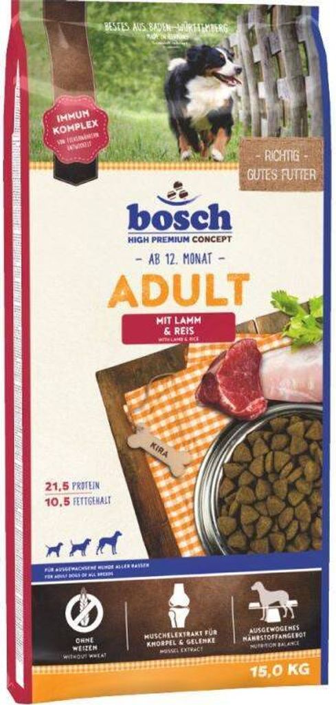 Bosch Adult mit Lamm & Reis - getreidefreies Trockenfutter Produktbild 