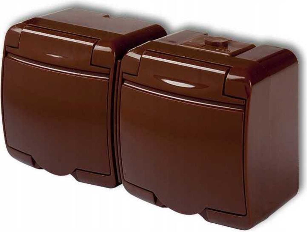 Doppio Zoccolo Ermetico Ip54 Marrone N/T Nt Immagine del prodotto 