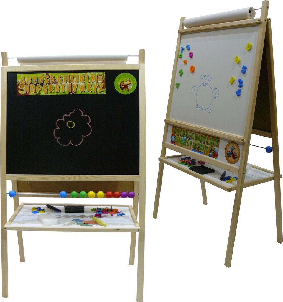 Dětská magnetická tabule 4v1 přírodní - výška 116 cm Obrázek produktu 