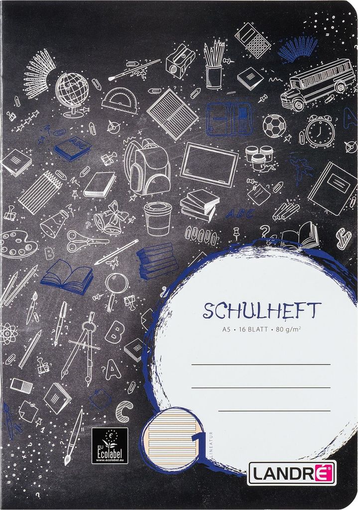 LANDRÉ Schulheft DIN A5 Lineatur 1 / liniert 16 Blatt Produktbild 