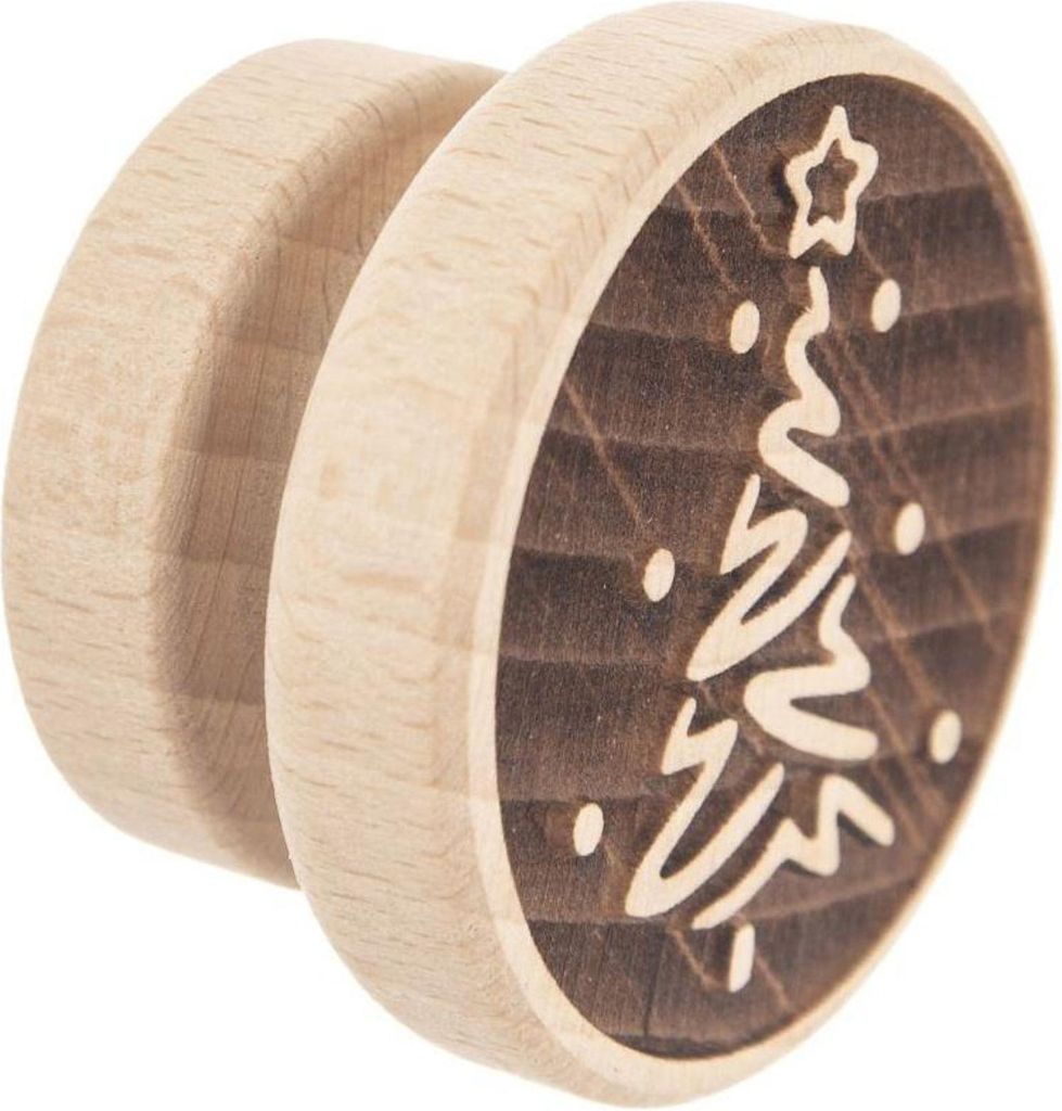 Orion | Keksstempel aus Holz - Buchenholz - 5,5 Cm - Weihnachtsbaum-Muster - Kekse dekorieren