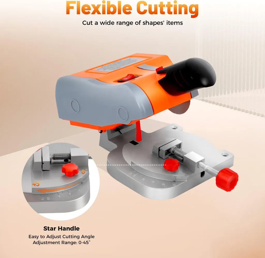 Mini-scie à tronçonner compacte et légère avec base orientable - 3