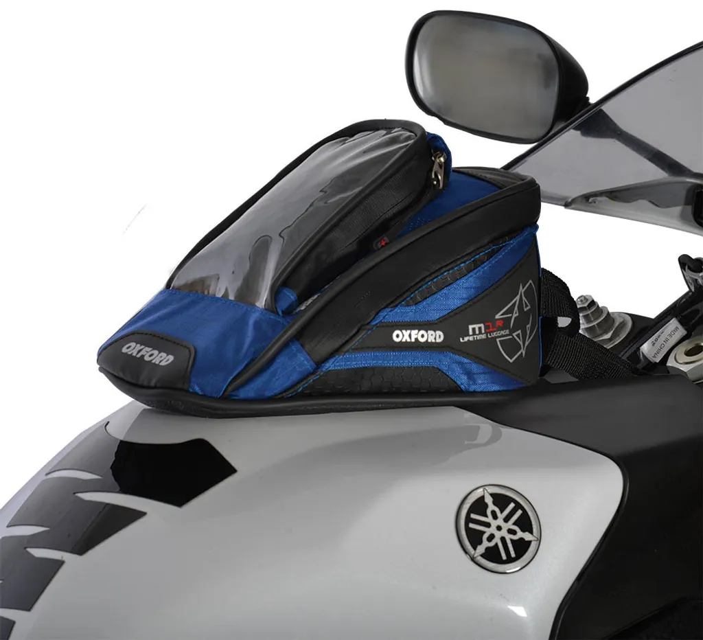 Oxford M1R Micro Bleue : Sacoche de réservoir avec porte-carte GPS
