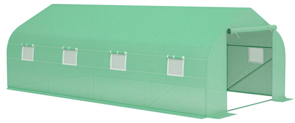 Folien Gewächshaus Foliengewächshaus Treibhaus Frühbeet Pflanzenhaus Tomatenhaus Giebeldach – 595 × 300B × 200H cm