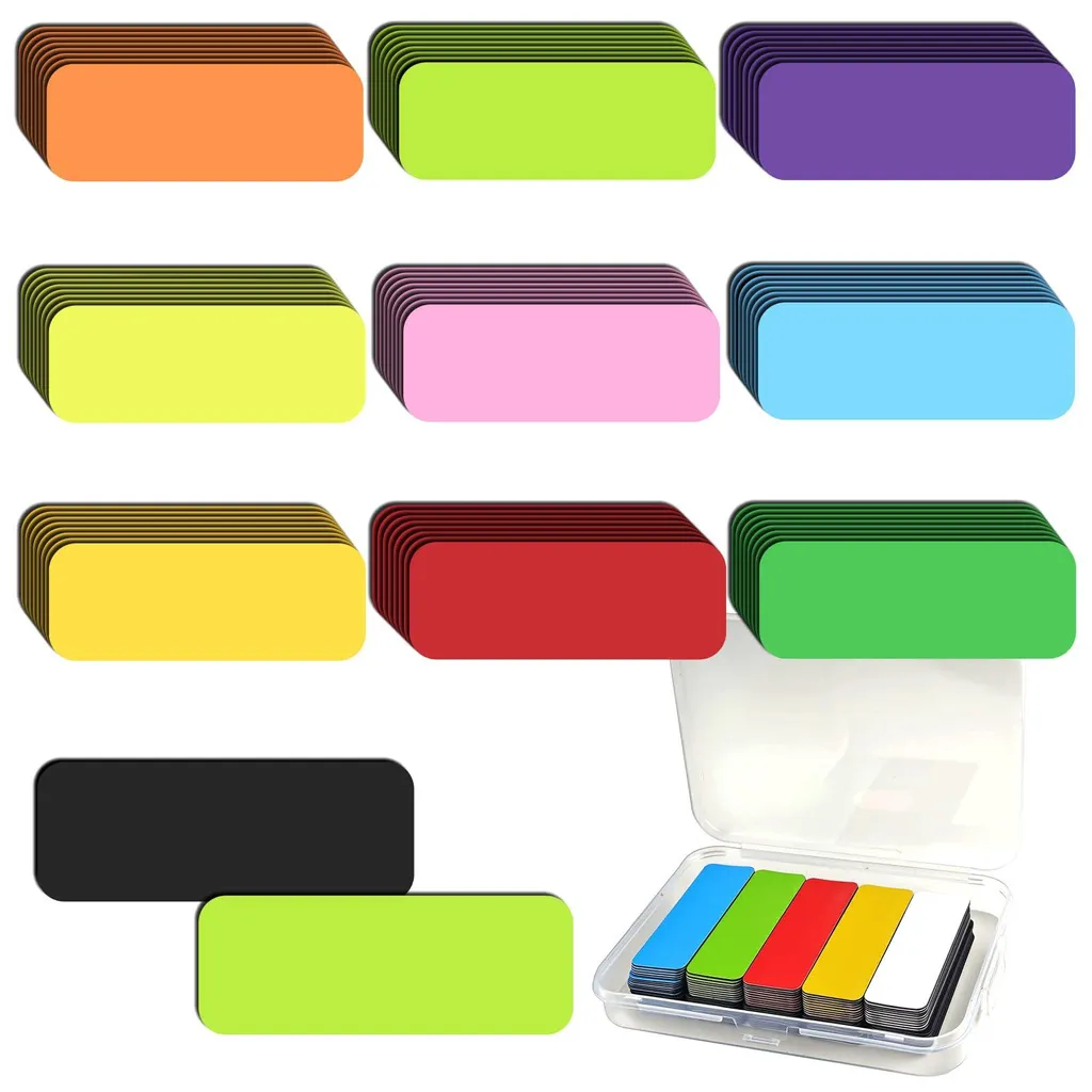 Étiquettes Magnétiques Réutilisables 80x30 mm - Set de 72 Unités Multicolore