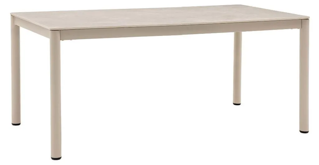 Table de jardin Asta sable 90x200cm : mobilier anti-corrosion facile