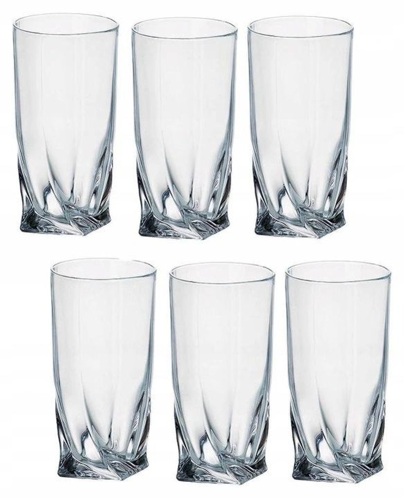 Gläser Set Bohemia Quadro 350 ml 6 Stück aus kristallklarem Produktbild 