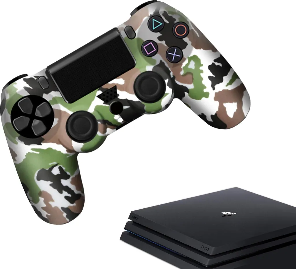 Skin Silicone PS4 Camouflage - Cover Protettiva Bianco-Marrone Pro