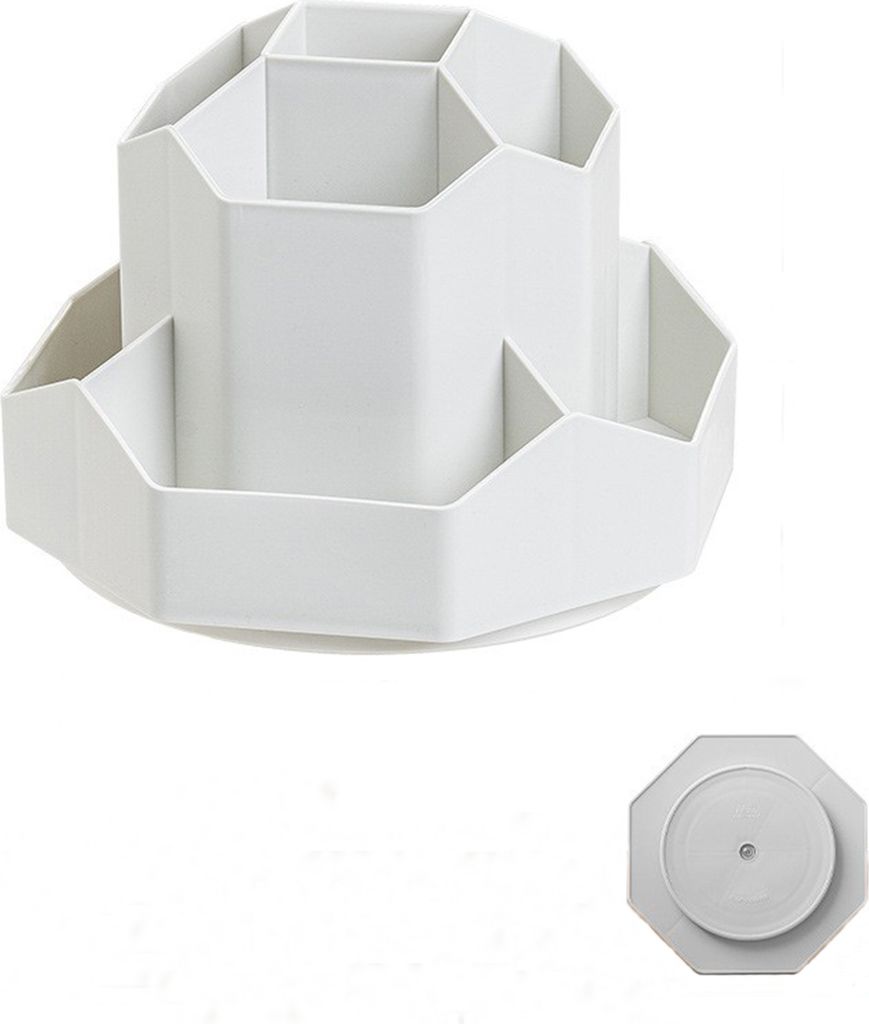 Schreibtisch Organizer 360°Drehbar 9 Fächern Große Kapazität Stiftehalte Stifte Organizer für Büro Schule Schreibtisch Bleistift Grau