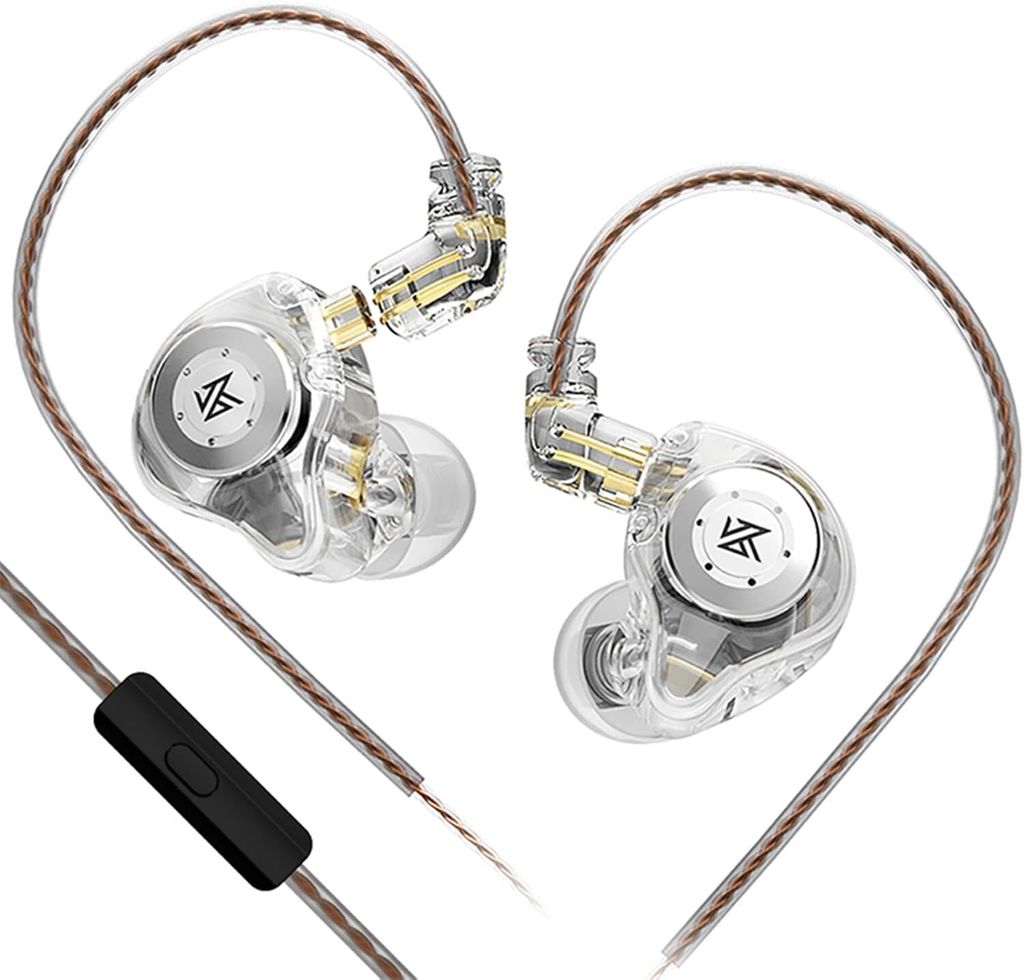 KZ EDX Pro In-Ear-Monitor mit Mikrofon, kabelgebundene HiFi-Stereo-Kopfhörer, Dual DD IEM mit abnehmbarem Kabel für Musiker & Audiophile